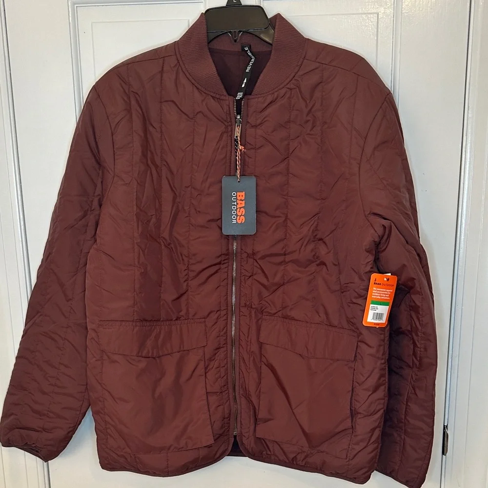 Bass Outdoor Reversible Liner Jacket Rum Raisin size L NWT